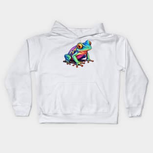 Colorful Tree Frog rainbow frog lover Kids Hoodie